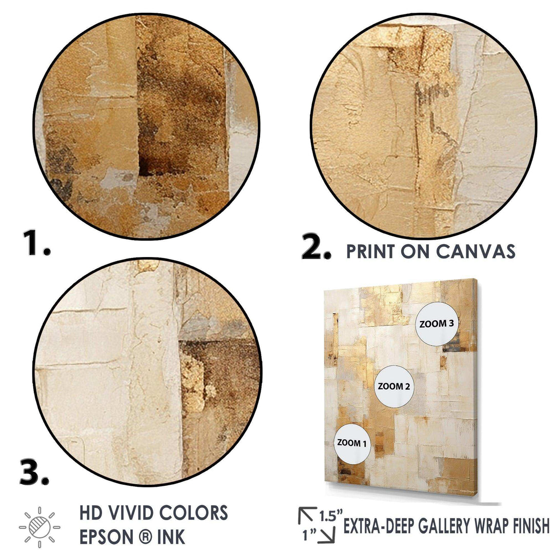 Beige And Gold Dream Collage I - Abstract Canvas Wall Art