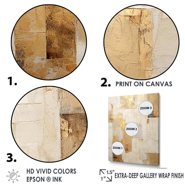 Beige And Gold Dream Collage I - Abstract Canvas Wall Art