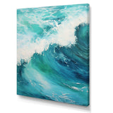 Ocean Teal Wave Expression I - Coastal Canvas Wall Art