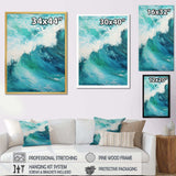 Ocean Teal Wave Expression I - Coastal Canvas Wall Art