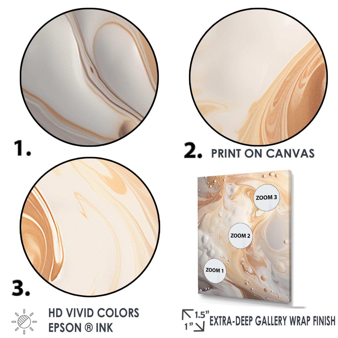 Abstract Milky White Flow I - Abstract Canvas Wall Art