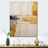 Beige And Gold Minimal Expression I - Abstract Canvas Wall Art