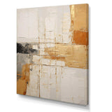 Beige And Gold Minimal Expression I - Abstract Canvas Wall Art