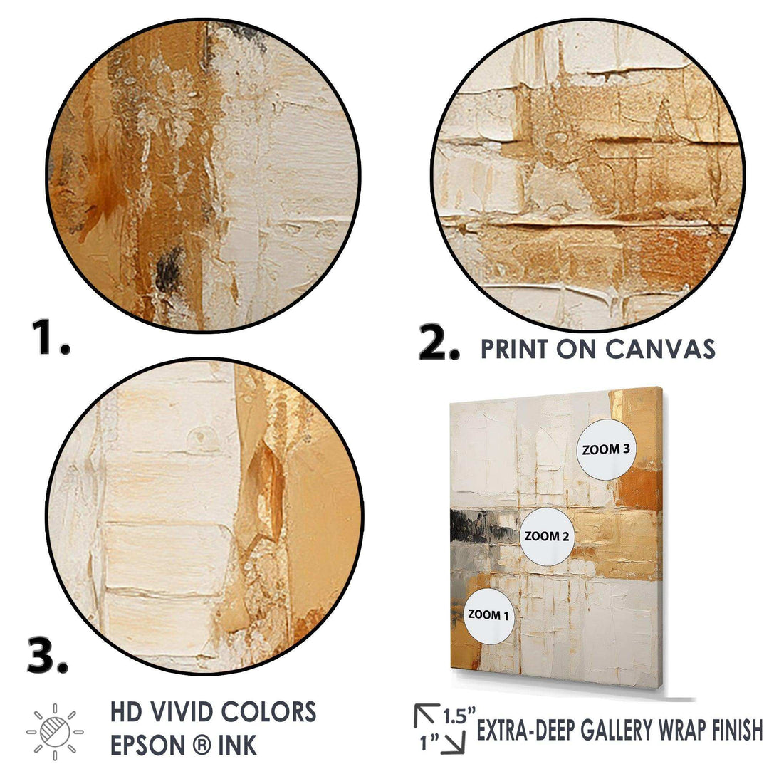 Beige And Gold Minimal Expression I - Abstract Canvas Wall Art