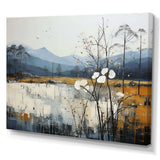 Minimalism Beige And Blue Countryside IV - Landscapes Canvas Wall Art