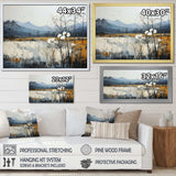 Minimalism Beige And Blue Countryside IV - Landscapes Canvas Wall Art