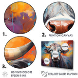 Celestial Colorful Cattle - Cow Bedroom Wall Art