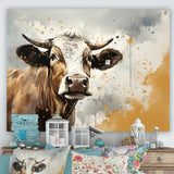 Cow Portrait In Sepia Tones - Cow Canvas Wall Art