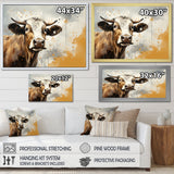 Cow Portrait In Sepia Tones - Cow Canvas Wall Art