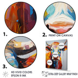 Colorful Cow Expressionist Portrait - Cow Wall Art Prints