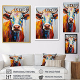 Colorful Cow Expressionist Portrait - Cow Wall Art Prints