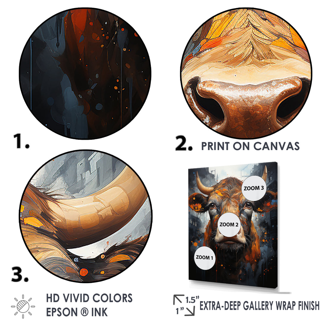 Liquid Fusion Cow Portrait - Cow Wall Decor