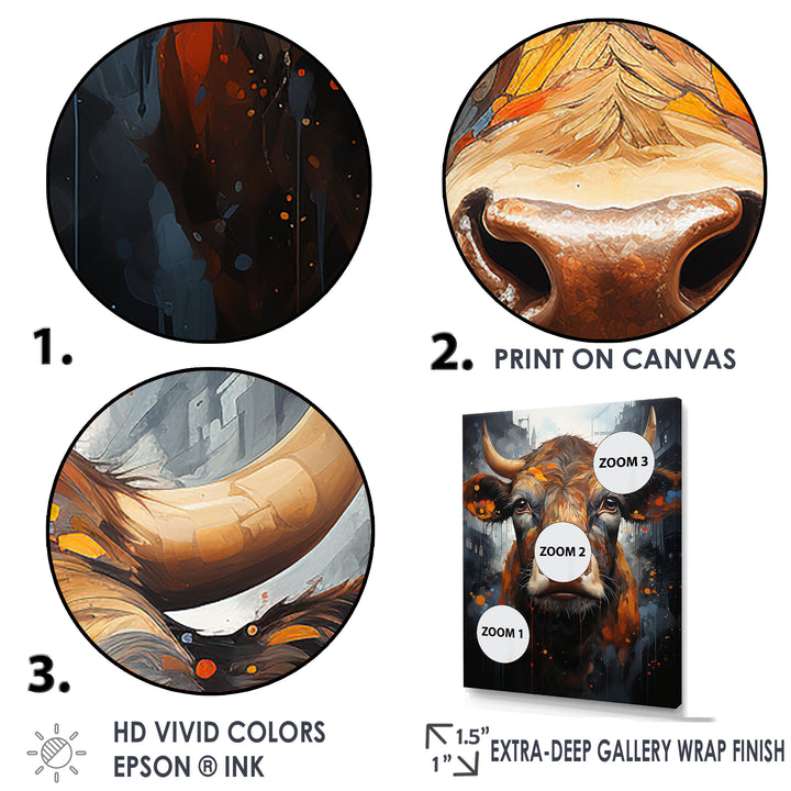 Liquid Fusion Cow Portrait - Cow Wall Decor
