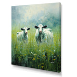 Cow In Verdant Pastures - Green Cow Wall Art