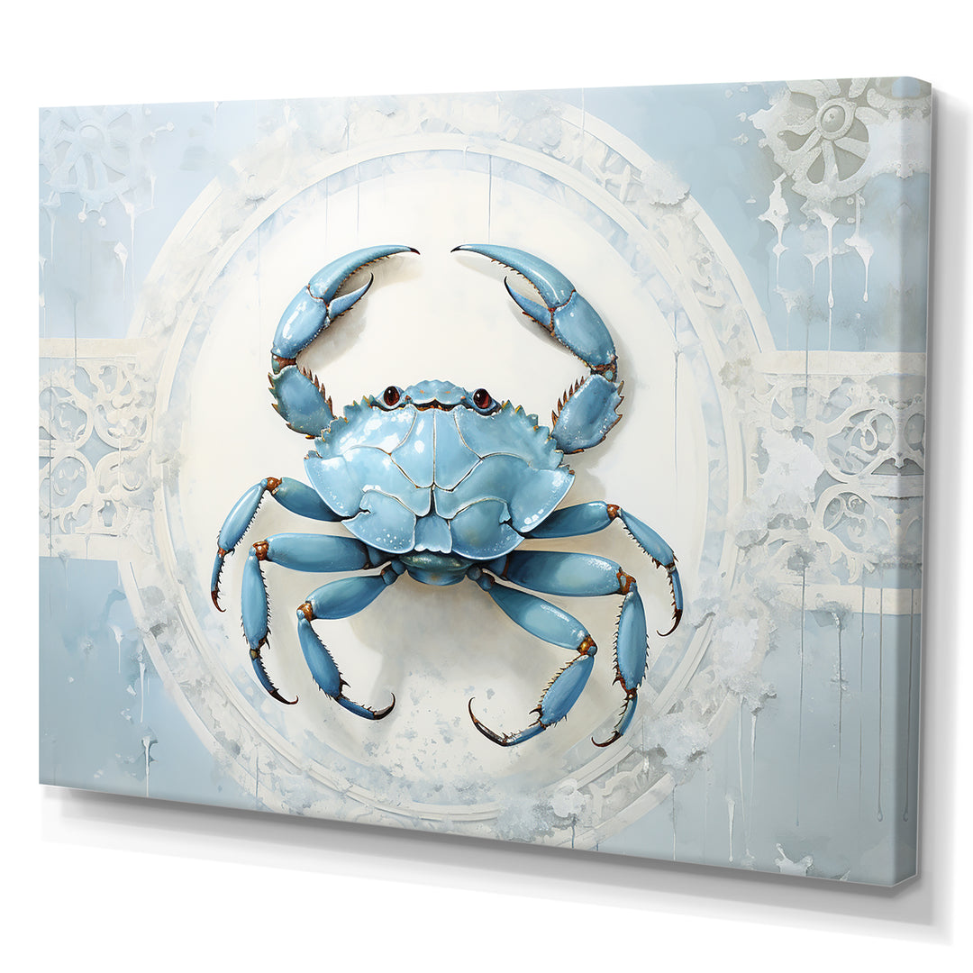 Minimalism Blue Crab Impression - Crab Bedroom Wall Art