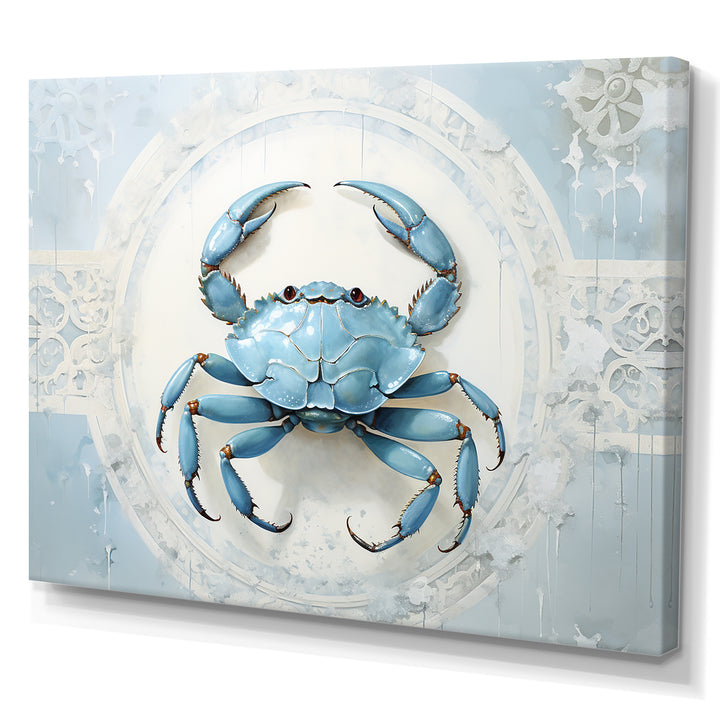 Minimalism Blue Crab Impression - Crab Bedroom Wall Art