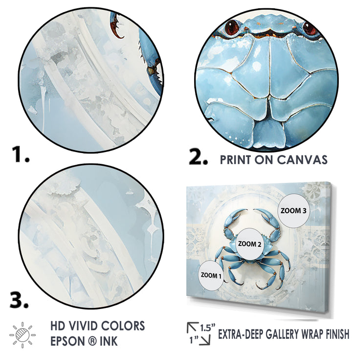 Minimalism Blue Crab Impression - Crab Bedroom Wall Art