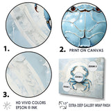 Minimalism Blue Crab Impression - Crab Bedroom Wall Art