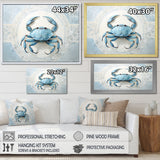 Minimalism Blue Crab Impression - Crab Bedroom Wall Art