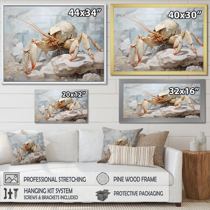 Minimalism Crayfish Impression - Crayfish Canvas Wall Art