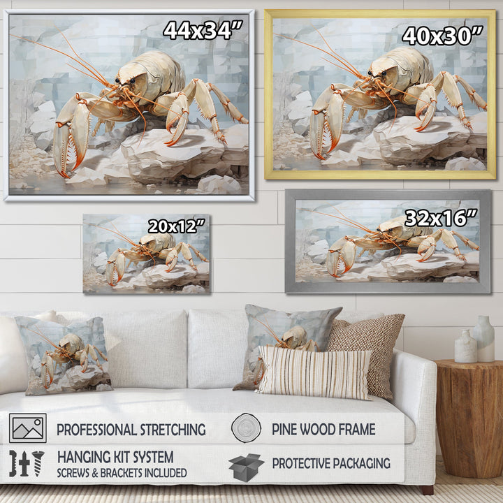Minimalism Crayfish Impression - Crayfish Canvas Wall Art
