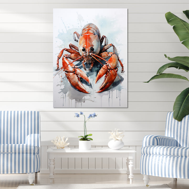 Minimalism Red Crayfish Impression - Crayfish Wall Decor