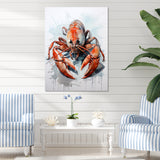Minimalism Red Crayfish Impression - Crayfish Wall Decor