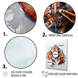 Minimalism Red Crayfish Impression - Crayfish Wall Decor