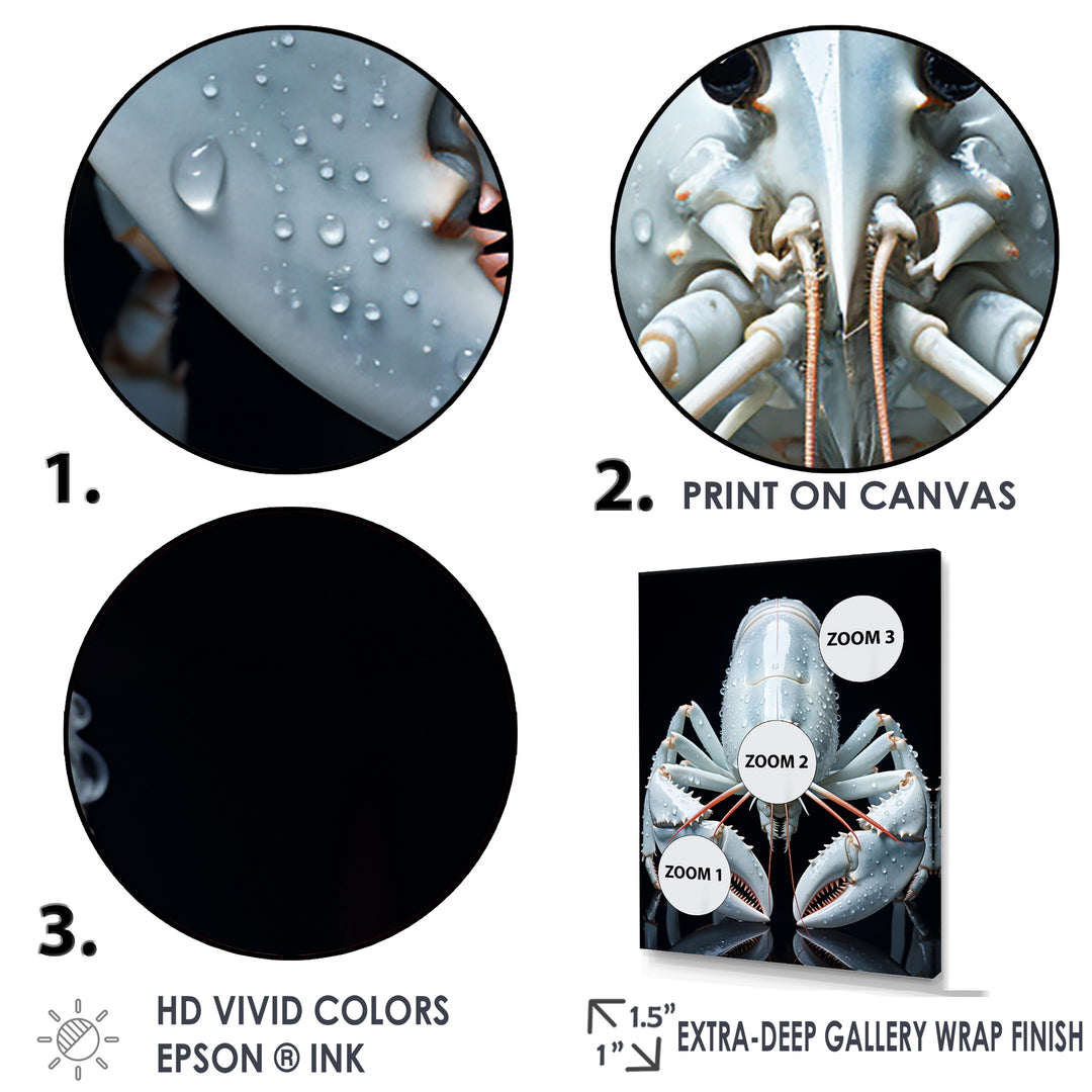 Modern Black And Blue Crayfish - Crayfish Wall Art Prints