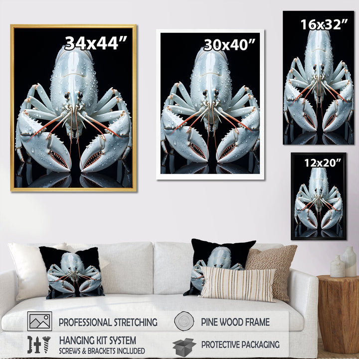 Modern Black And Blue Crayfish - Crayfish Wall Art Prints