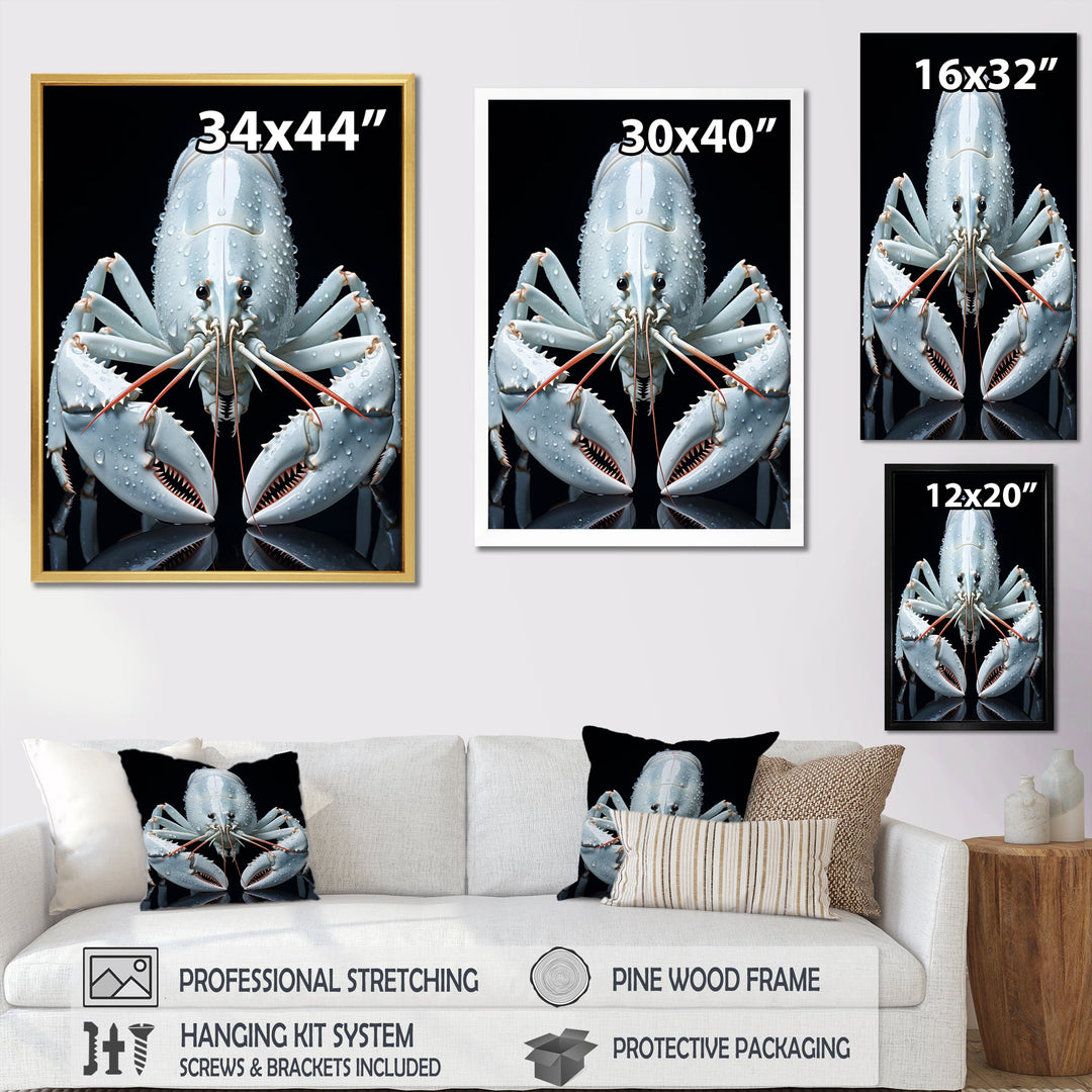 Modern Black And Blue Crayfish - Crayfish Wall Art Prints