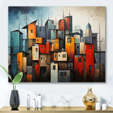 Cubist Urbanism Horizon III - Abstract Canvas Wall Art