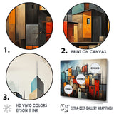 Cubist Urbanism Horizon III - Abstract Canvas Wall Art