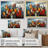 Cubist Urbanism Horizon III - Abstract Canvas Wall Art