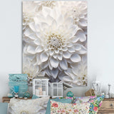 Minimalism White Dahlia - Floral Canvas Wall Art