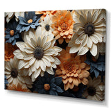 White And Orange Daisy Florescence Radiance - Floral Canvas Wall Art