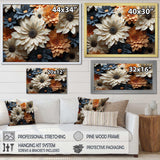 White And Orange Daisy Florescence Radiance - Floral Canvas Wall Art