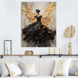 Gold And Black Dance Splash I - Fashion Canvas Wall Art