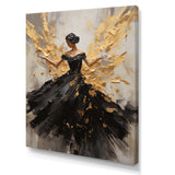 Gold And Black Dance Splash I - Fashion Canvas Wall Art