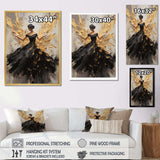 Gold And Black Dance Splash I - Fashion Canvas Wall Art