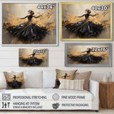 Gold And Black Dance Splash II - Fashion Canvas Wall Art