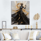 Gold And Black Dance Splash III - Fashion Canvas Wall Art