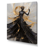 Gold And Black Dance Splash III - Fashion Canvas Wall Art