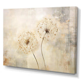 Dandelion Muted Tone - Floral Canvas Wall Art