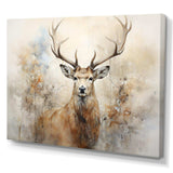 Minimalism Beige Deer Portrait III - Animals Canvas Wall Art