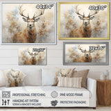 Minimalism Beige Deer Portrait III - Animals Canvas Wall Art