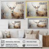 Minimalism Beige Deer Portrait IV - Animals Canvas Wall Art