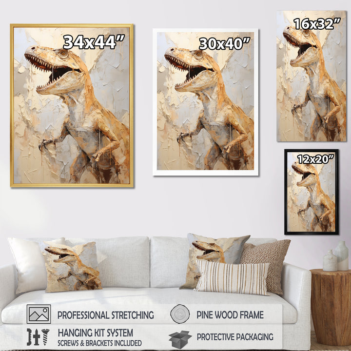 Dinosaur T Rex Supreme - Dinosaur Framed Canvas Art