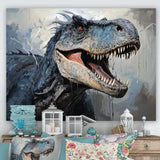 Dinosaur Blue T Rex Supreme - Dinosaur Home Decor Art