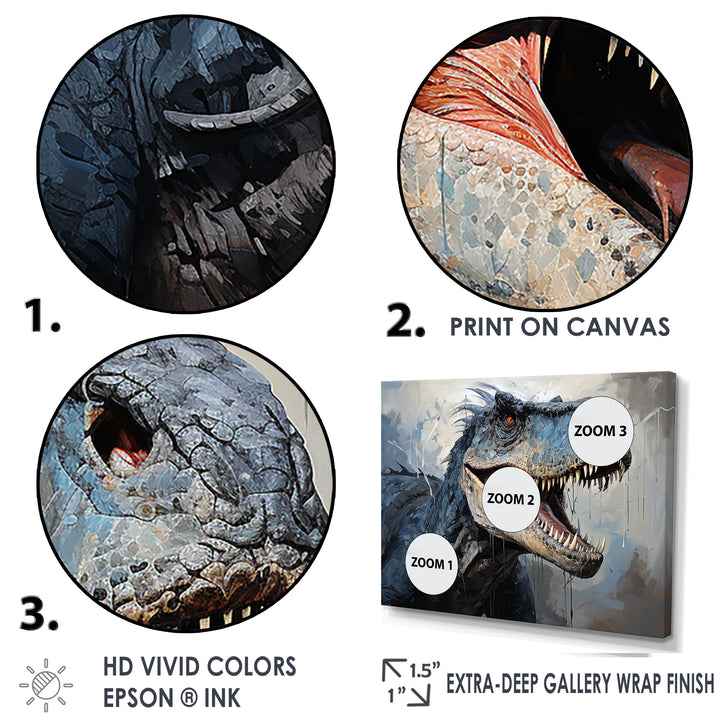 Dinosaur Blue T Rex Supreme - Dinosaur Home Decor Art
